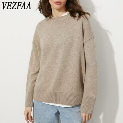 Moda damska Casual Jesień Zima Jednolity kolor Nadruk Długi rękaw O-Neck Swetry