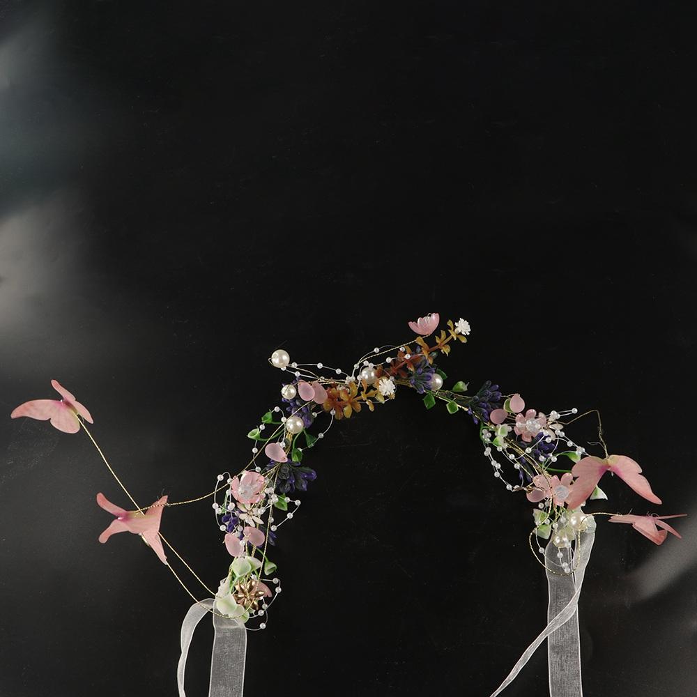 Butterfly Children Headband Imitation Pearl Girl Crown Birthday Crown Pearl Headpiece Kid