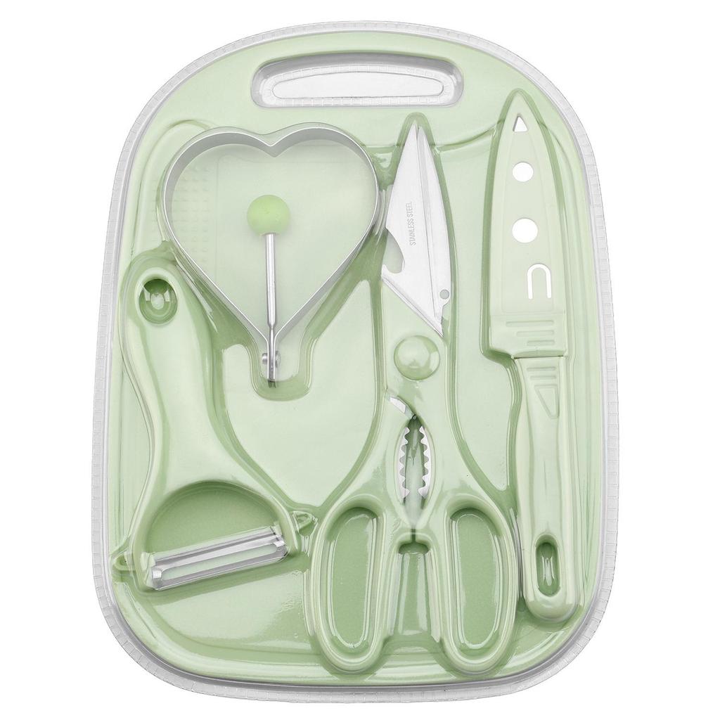 Baby Food Prep Set: Chef's Knife, Cutting Board, Multi-Functional Tools, 5-Piece Combo