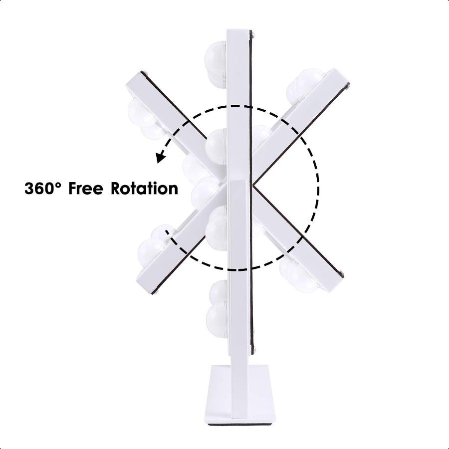 Vanity Mirror with Lights Hollywood Lighted Makeup Mirror with 3 Color Modes and 9 Dimmable Diamond LED Light Bulbs Detachable