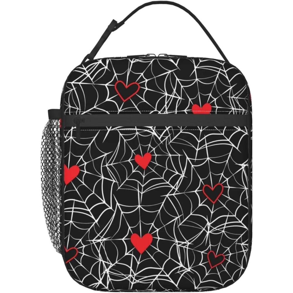 Colorful Cats and Dogs Lunch Bag Reusable Lunch Box Food Tote Container with Side Pocket for Work School Picnic