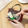 New lychee pattern creative mouth gold bag Japanese leather hand carry change bag mini double clip coin storage bag