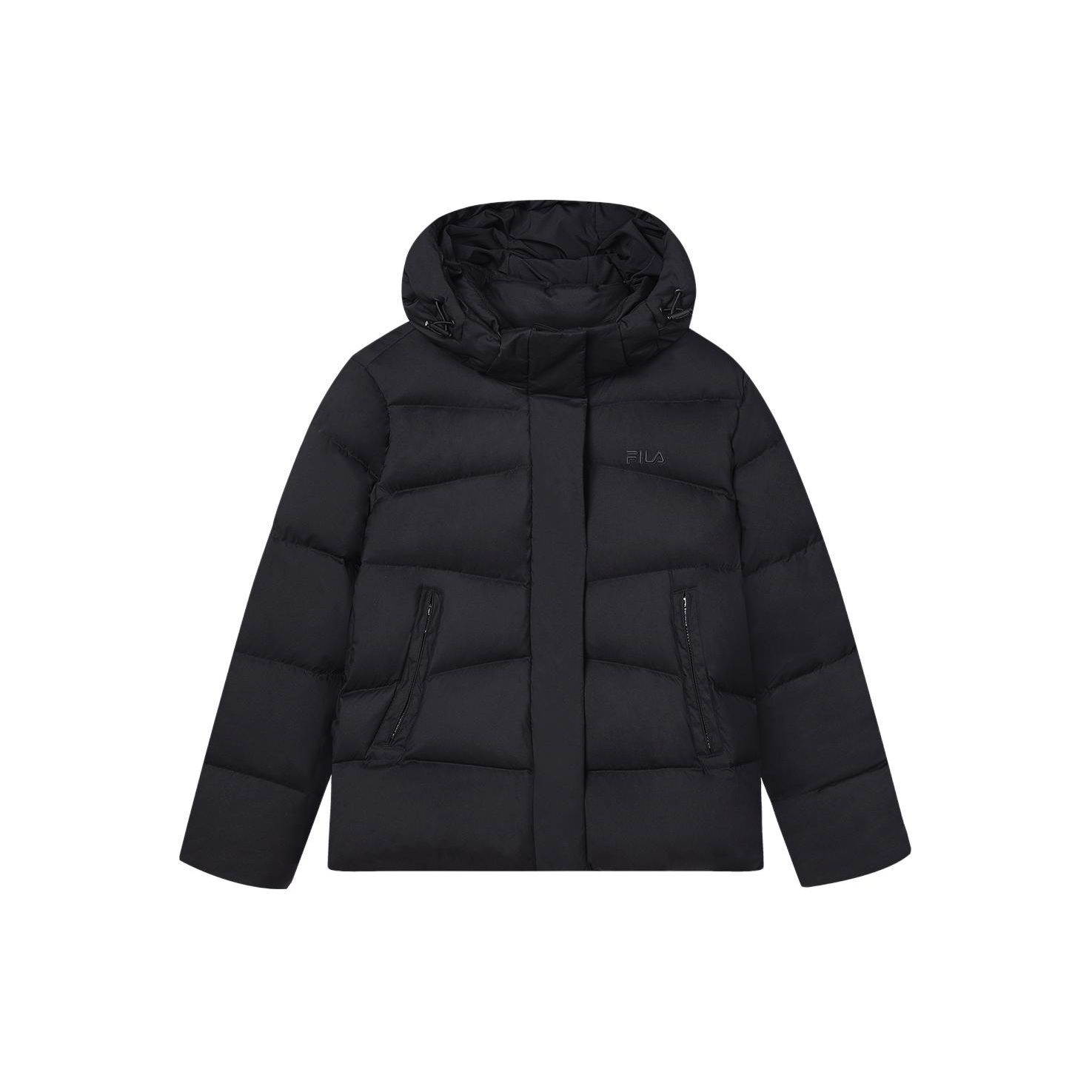 

FILA Solid Color Hooded Casual Loose Down Jacket Women Outerwear Black F11W348916R-BK S