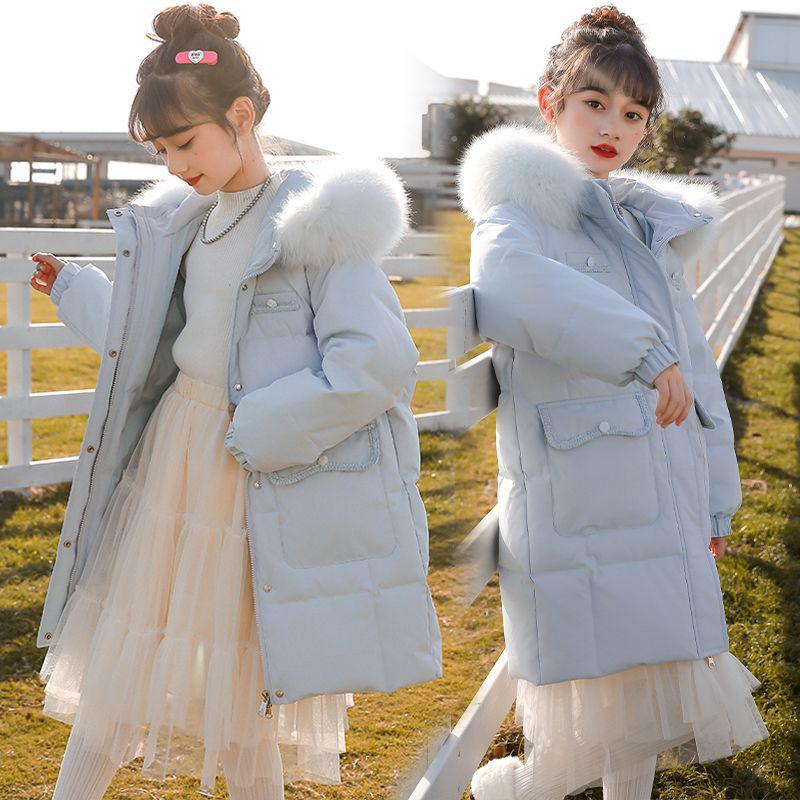 

Girls Mid-Length Down Jacket - 2025 Winter Collection: Thick, Warm, and Stylish for Children 130