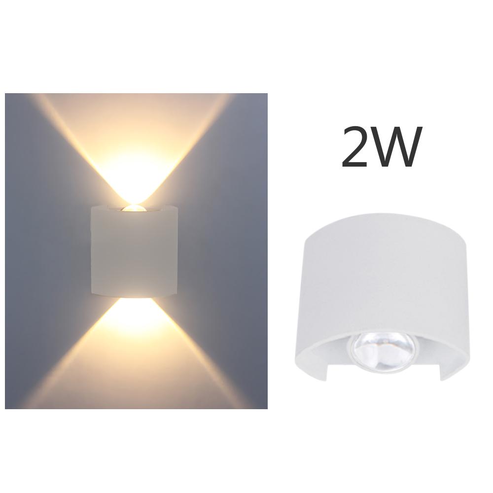 AC85-265V Applique murale moderne lumières LED montées vers le bas lumières éclairage intérieur pour balcon de chambre à coucher 2W blanc chaud