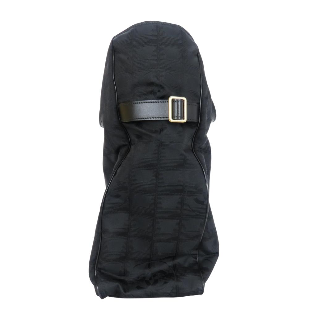 Used CHANEL Tote Bag Tote GM New travel line COCO Mark Jacquard nylon/leather black 9th