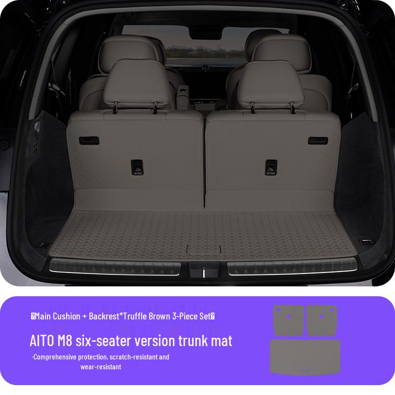 AITO M8 Trunk Mat: 3D Leather Protective Cover with Full Coverage, Tail Box Mat Decoration Accessory.