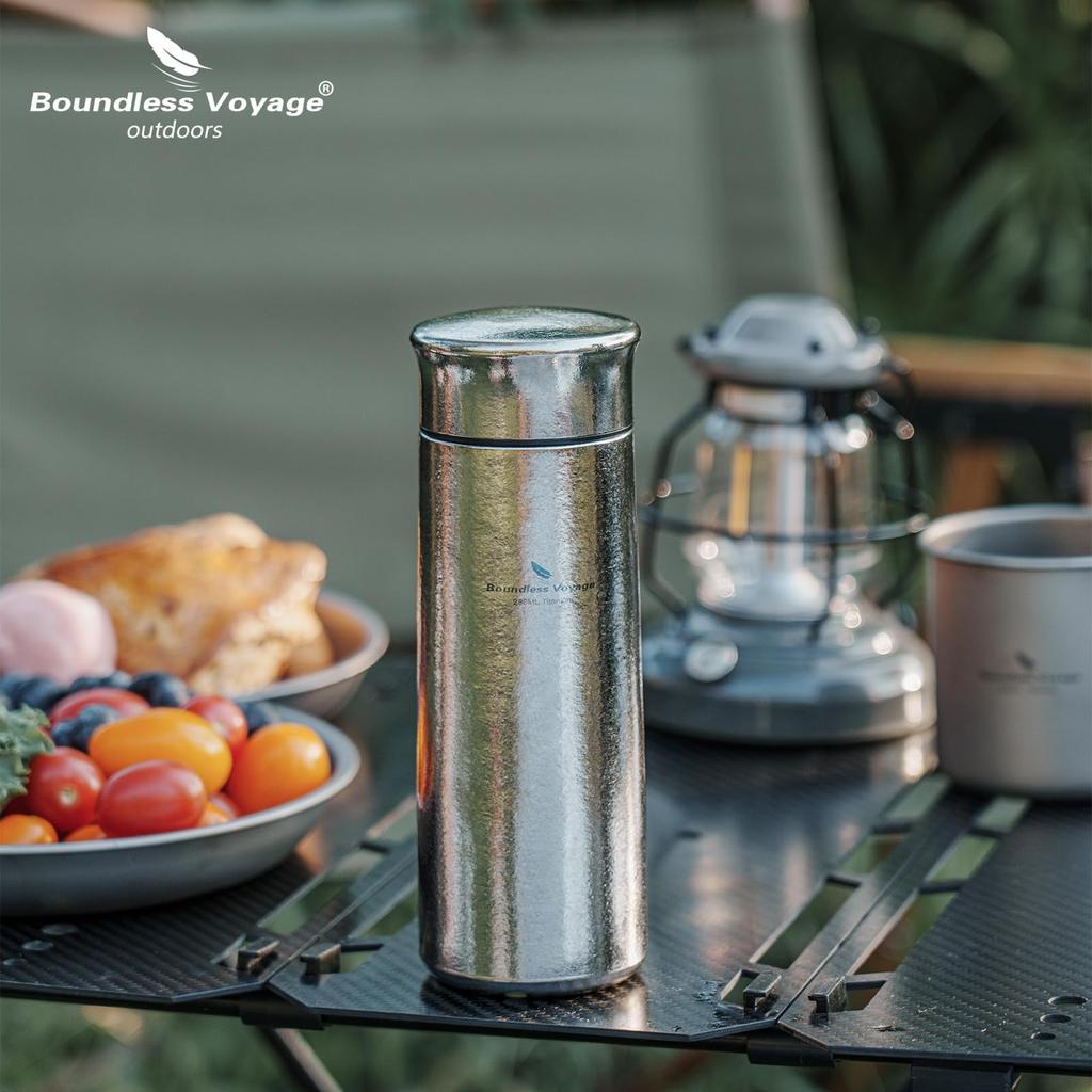 Boundless Voyage Titanium Water Vacuum Keeps Drinks Hot or Includes Tea Durable and Lightweight Titanium Compact and Portable for Everyday Outdoor and