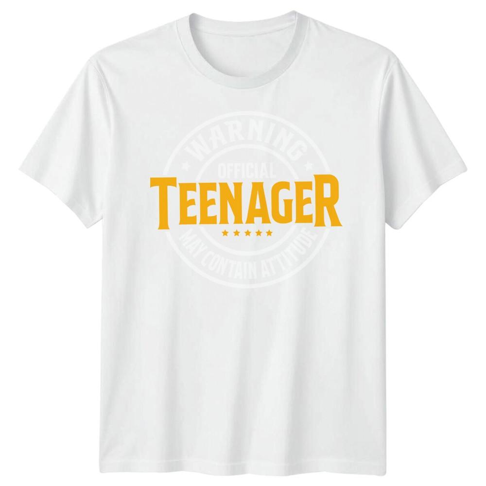 Official Teenager Warning May Contain Attitude Teen Unisex Graphic Tee Unisexs Top