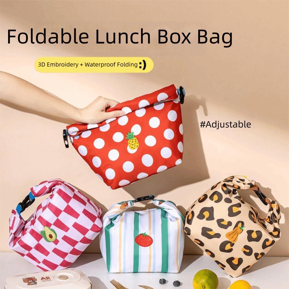 Foldable Lunch Pack Portable Insulated Tote Bag Practical Picnic Travel Storage Bags Women