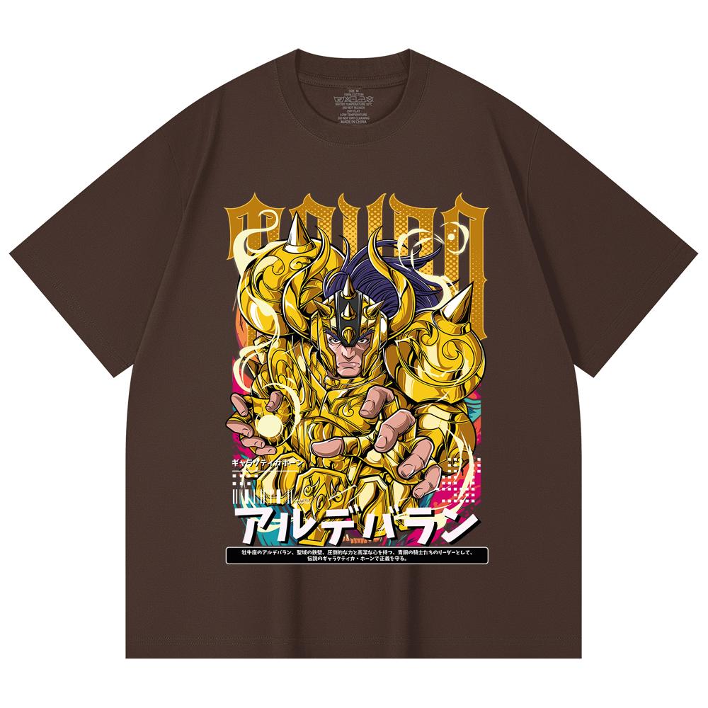 230 Gsm 100% Cotton Saint Seiya V27 Tauro Print Unisex Heavy Cotton T Shirt