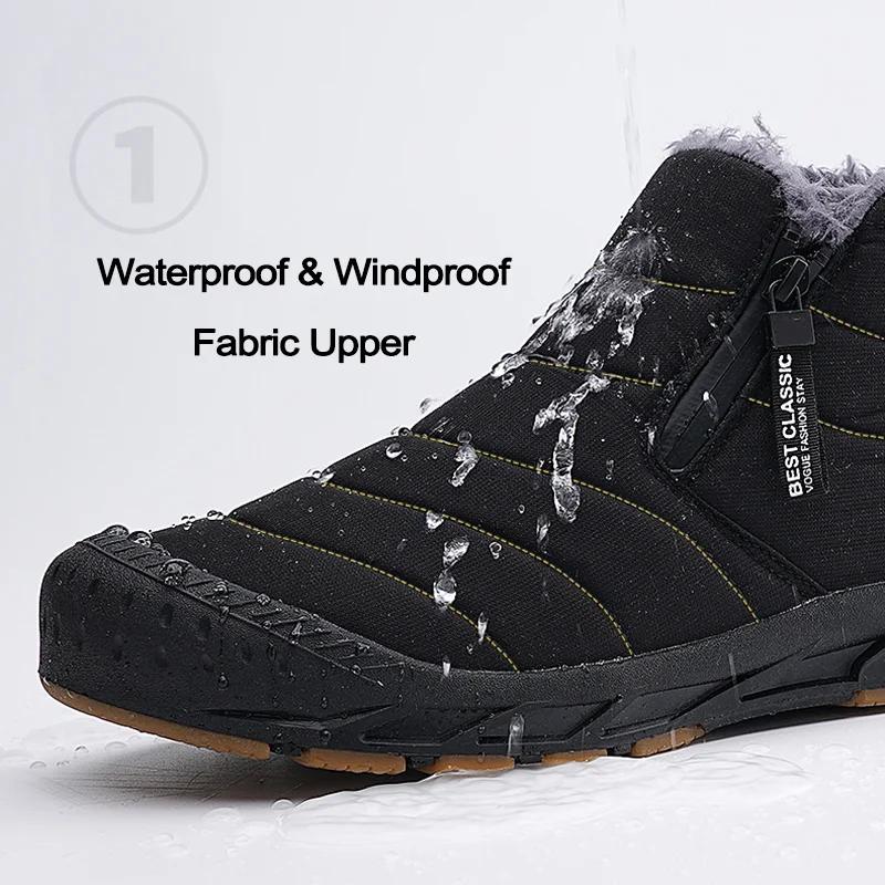 Śniegowce Męskie Ciepłe Futro Zimowe Buty Męskie Duży Rozmiar Długie Pluszowe Botki Unisex Outdoorowe Casualowe Sneakersy Trwałe Antypoślizgowe Buty