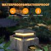 6PCS 4x4 Solar Post Cap Light - Solar Powered Warm White Fence Lights for Wooden/Vinyl Posts Outdoor Lighting for Garden & Porch