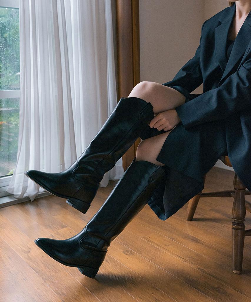 Eiffelclassic 101 Vegan Western Long Boots_ Black 5.5Cm