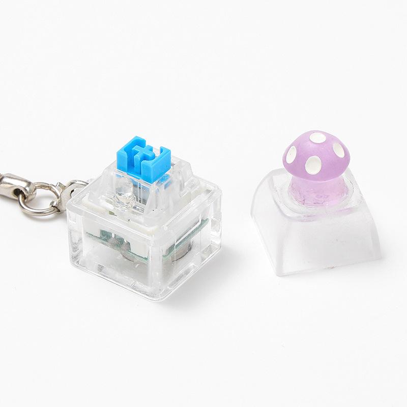 Animal Keyboard Fidget Keychain Finger Button Clicker Decompression Toy With Colorful Lights
