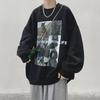 Men's Trendy High Street Hip Hop Print Round Neck Sweatshirt - Spring/Autumn