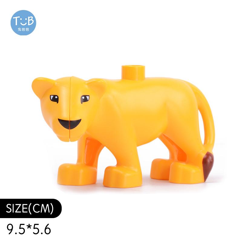 Big Building Blocks Marine Farm Animal Cat Dog Accessories Lion Shark Compatible With Duploed City Education Children Gift Toys