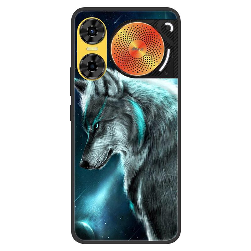 For ZTE Nubia Music 2 Case 2025 Soft Black Silicone Bumper Butterfly Painted Phone Cover for Nubia Music2 Cases Fundas Capa