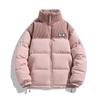 2025 Winter Trendy Stand Collar Color Block Windproof Cotton Jacket for Men and Women