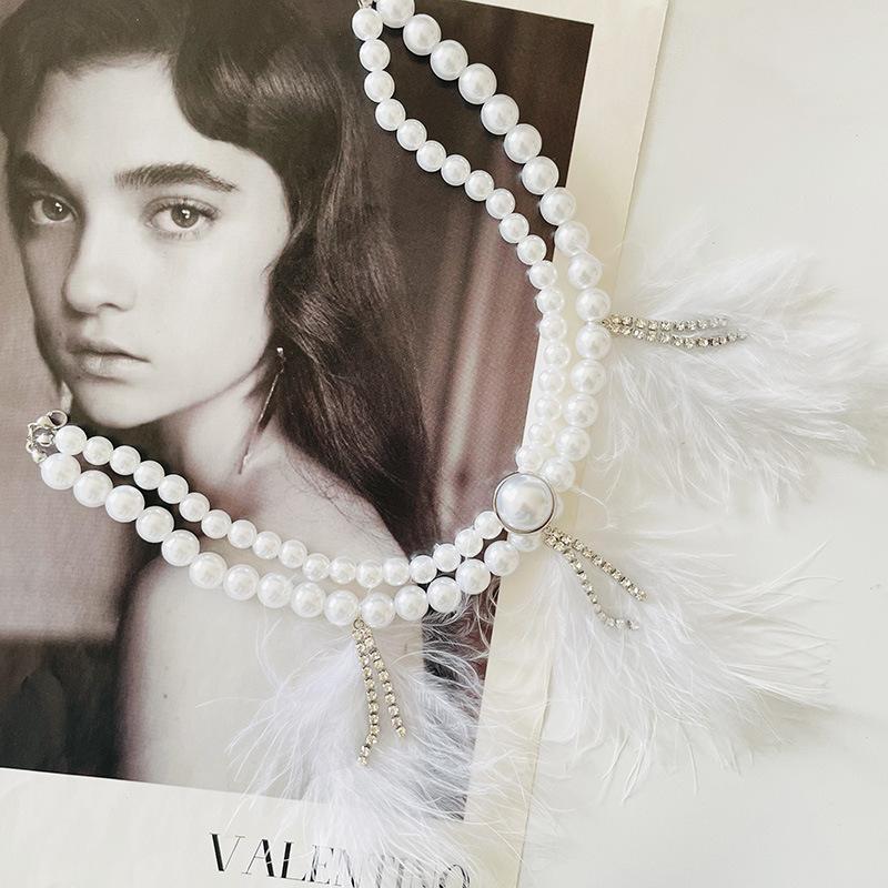 Meier Pearl zircon necklace - women s high-end choker - exquisite vintage style