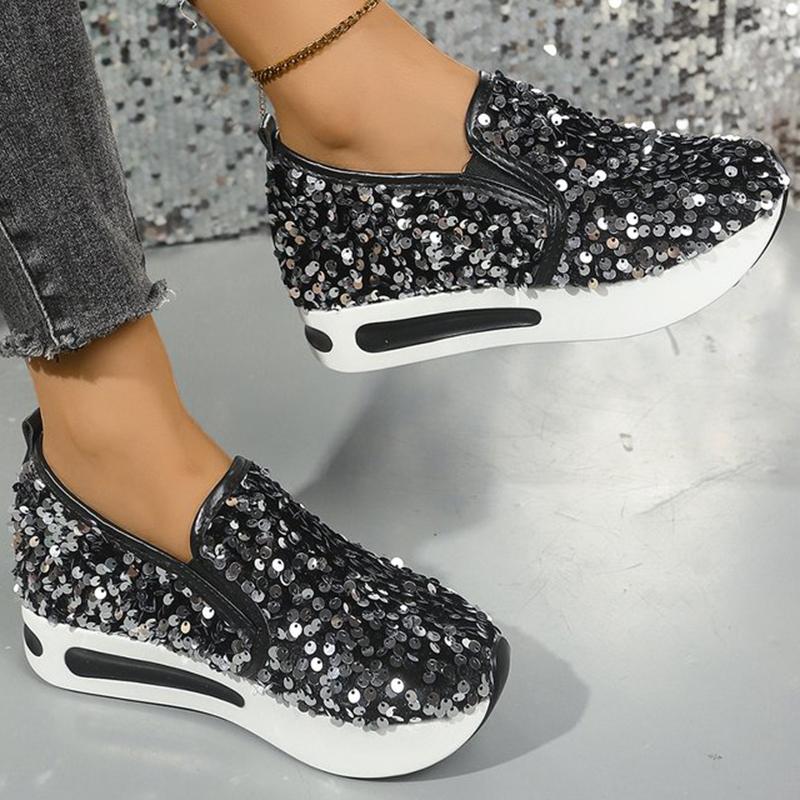 Fashion Fashion Black Bling Spots Shoes for Women Autumn Winter Lightweight Non Slip Sneakers Woman Soft Insole Platform Shoes Female