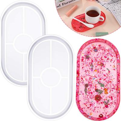 Silicone  Mold Flexible Silicone Tray Mold Good Elasticity High Tear-resistant Epoxy Resin Oval