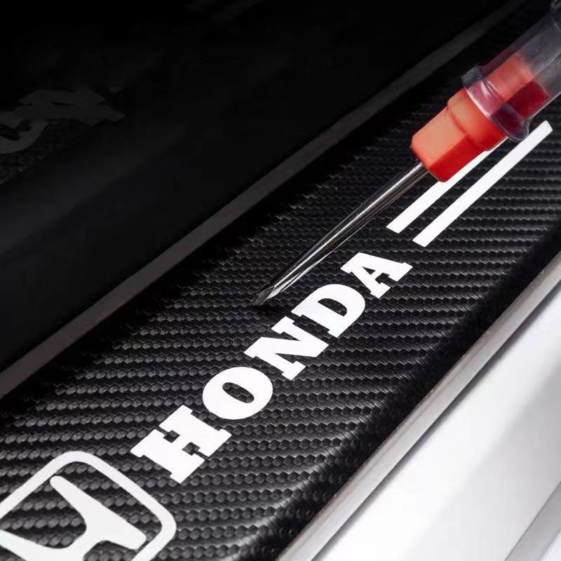 TR1-4Pcs Carbon Fiber Car Door Sill Protector Stickers Door Sill Stickers for Honda Accord CRV XRV Civic FIT Auto Accessories