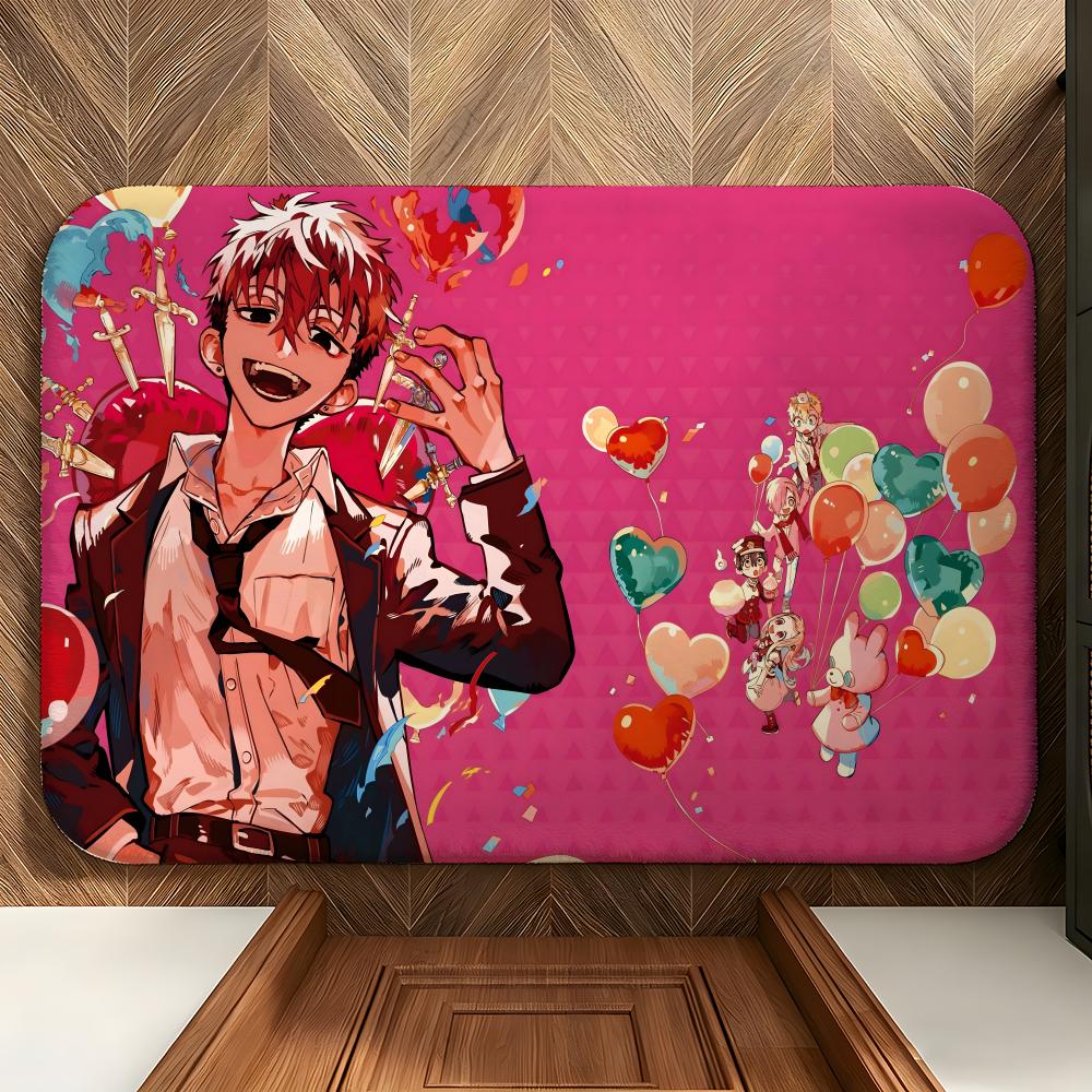 Anime Toilet-Bound H-Hanako-kun Floor Mat Soft Flannel Floor Mat Suitable for Entryways, Living Rooms, Bedrooms, and Bathrooms