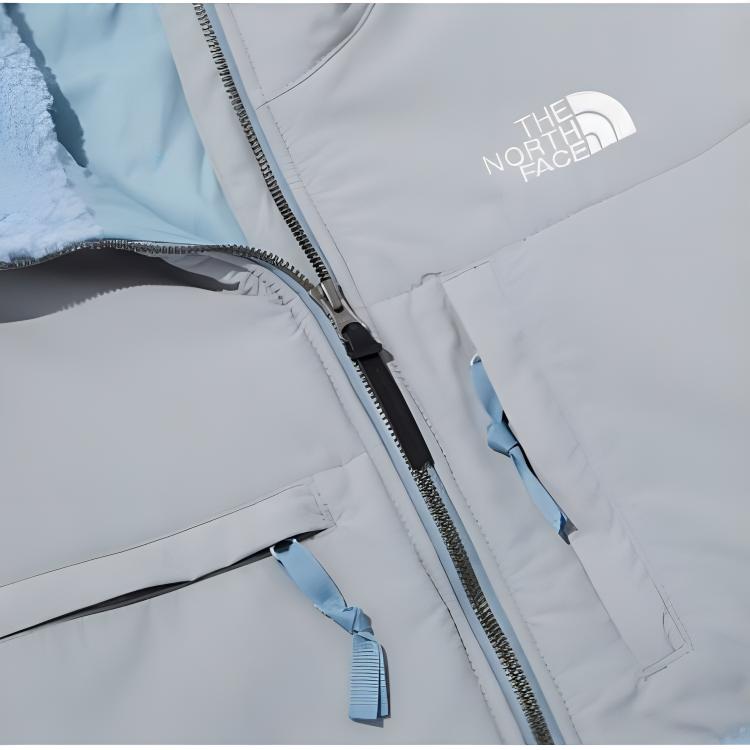 THE NORTH FACE Velvet Jackets Unisex Blue Stand Collar Thickened And Fleece-Lined NJ4FN54C