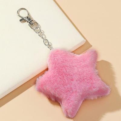 Pendentifs Sac Étoile Fourrure Porte-clés Anneaux Supports Décorations Accessoires Cadeaux