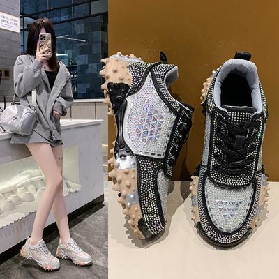 Luxus Kristall Wasser Diamant Damen Freizeit Sportschuh Designer Plateau Sneaker Damen Outdoor Tennis Sport Rutschfeste Schuhe