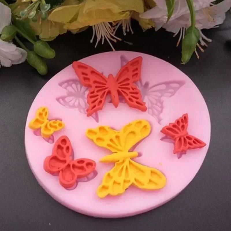 Cake Decoration Molds Kitchen Baking Oval Shape Butterfly Pattern Fondant Chocolate Candy Silicone DIY Molds Kitchen Accessories