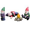 Christmas Elf Garden Ornament - Resin Drunken Gnome for Festive Decor
