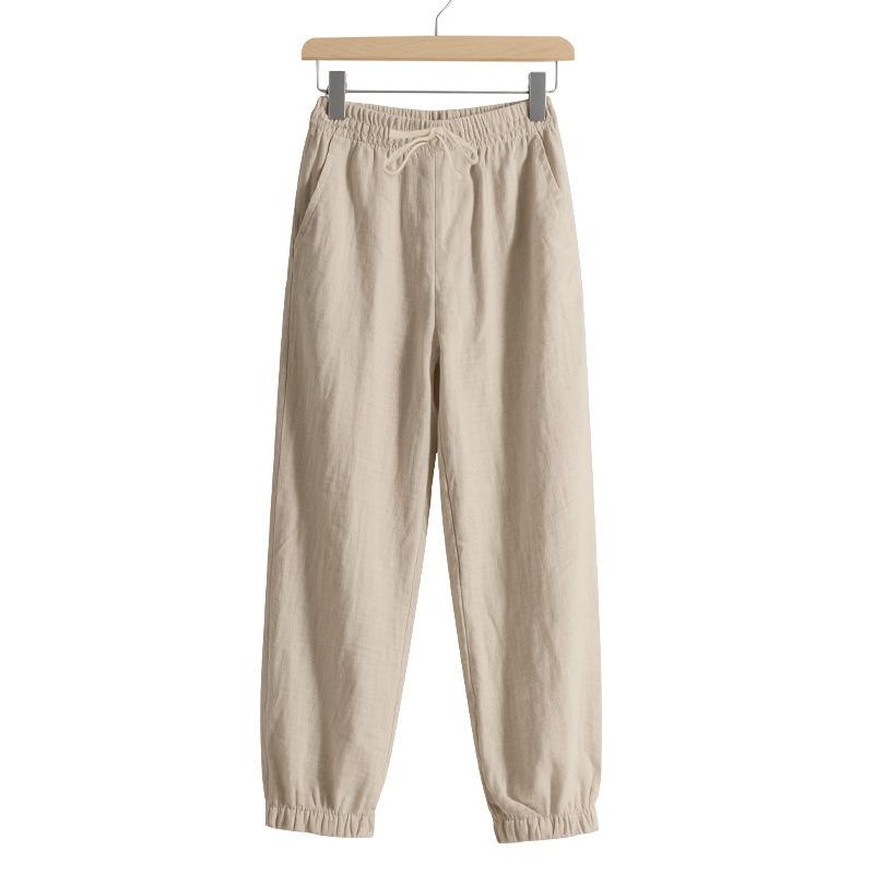 Four Seasons Beach Trend Men's Loose Linen Large Size Casual Sports Tights Men's Trousers