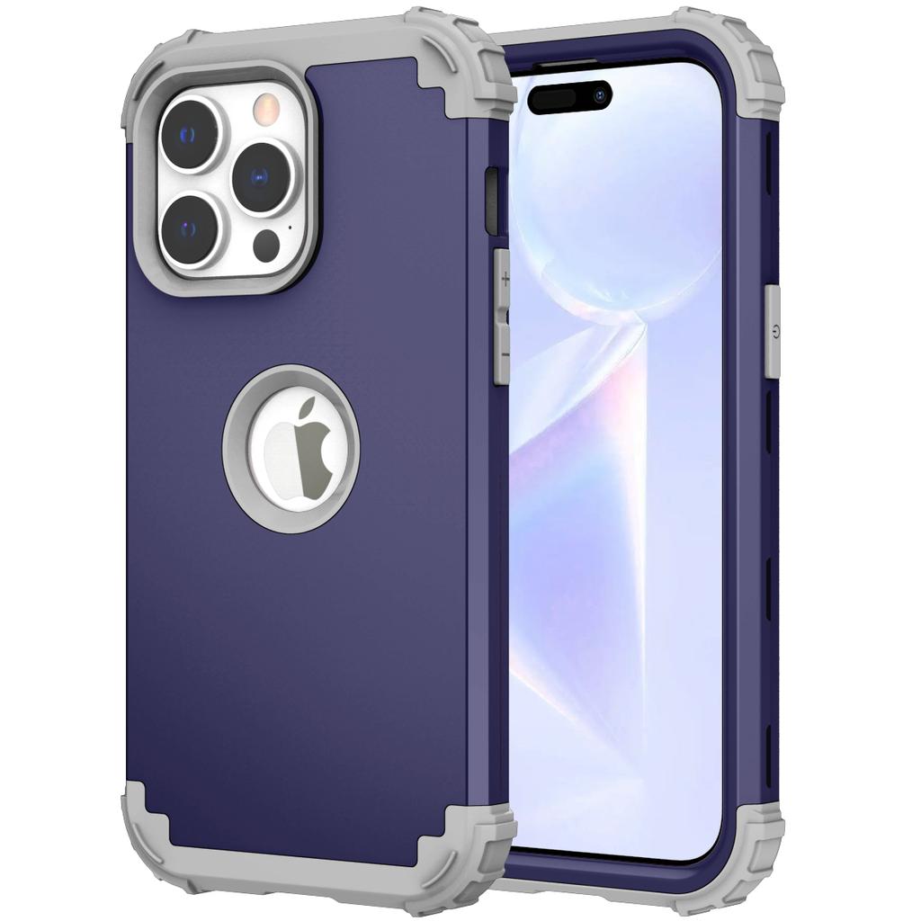 For Iphone 16 15 14 13 12 11 Pro Max Mini XS XR MAX Case Full-Body Cover 3 In 1 Hybrid Hard PC Silicone Heavy Duty Rugged Bumper