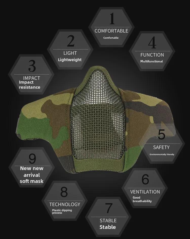 Outdoor Cycling Breathable Steel Wire Tactical Mask for CS Field Protection