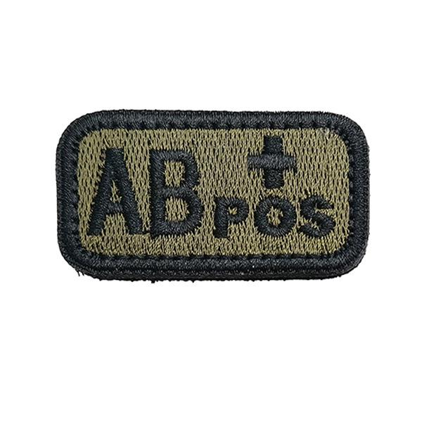 Embroidered Tactical Blood Type Velcro Patch for A, O, AB, POS, NEG Identification