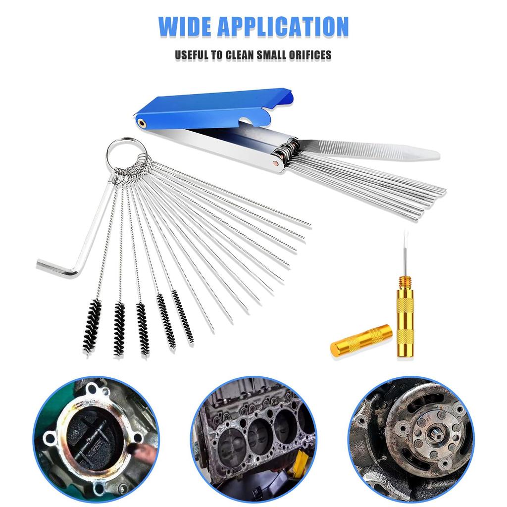 Carburetor , 30 Piece Carburetor Tool Kit, Stainless Wrench Tool Kit, Hex Wrench, Cleaning