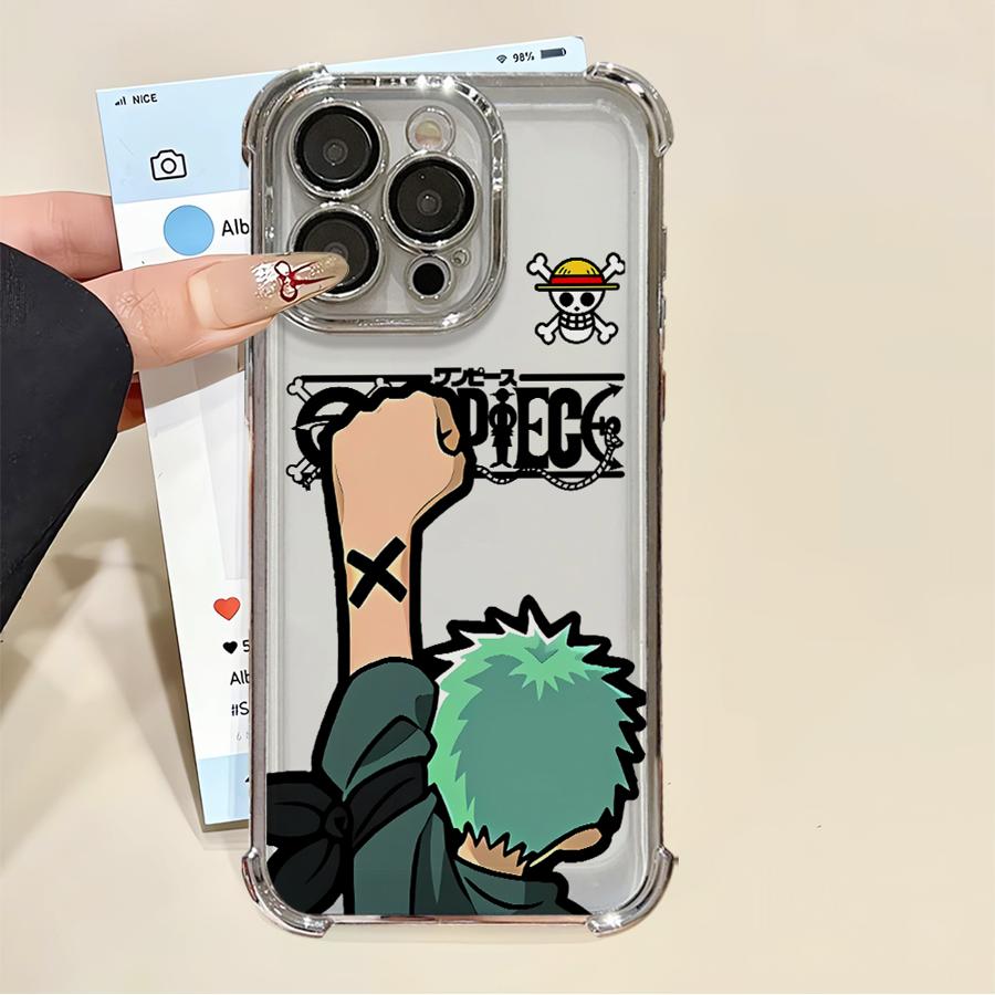Custodia per Telefono One Piece Zoro Luffy per Apple iPhone 17 Pro Max 15 14 12 Plus Air 16e 16 Pro 13 11