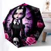 Dark Girl Automatic Opening and Closing, 8 rib Structure Portable Umbrella, Suitable for Men and Women in All Seasons  Perfect Gift for Holi
