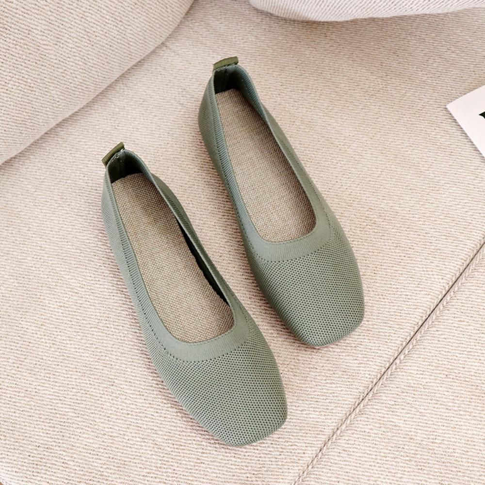 Fashion Single Shoe Women's 2025 Spring New Knitted Lazy One Foot Flat Women's Shoes Casual Grandma Shoes Mary Jane Shoes Pumps
