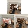 Plush Leopard Print Small Shoulder Bag With Top Flap For Daily Fashion