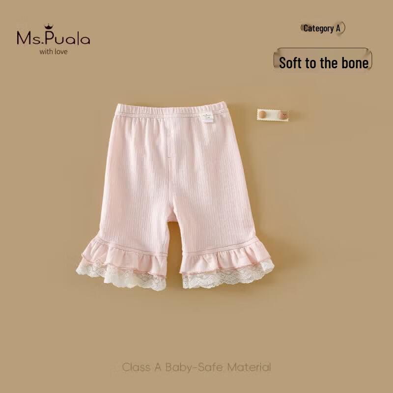 MS.PUALA Baby Girl Lace-Trim Capri Leggings 100