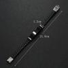 Meier Beautiful jewelry braided stainless steel men bracelet casual glossy leather bracelet bracelet