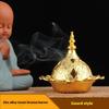 1pc Luxury Gold Arabic Aroma Burner Ceramics Incense Burner Aromatherapy Middle East Inspired Decor for Home Yoga Garden Camping
