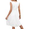 Women's Fashion Casual Solid Color Sleeveless V-Neck Buttoned Dress With Pockets