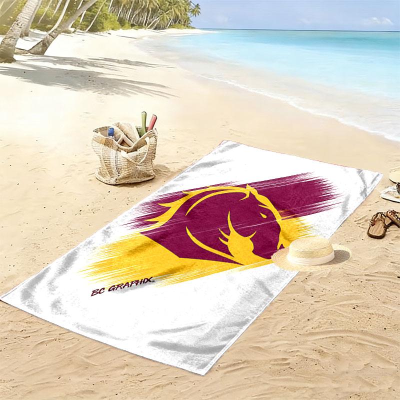 Brisbane Power Print Beach Towel, Large Soft Quick Dry Towel for Beach Camping Swimming