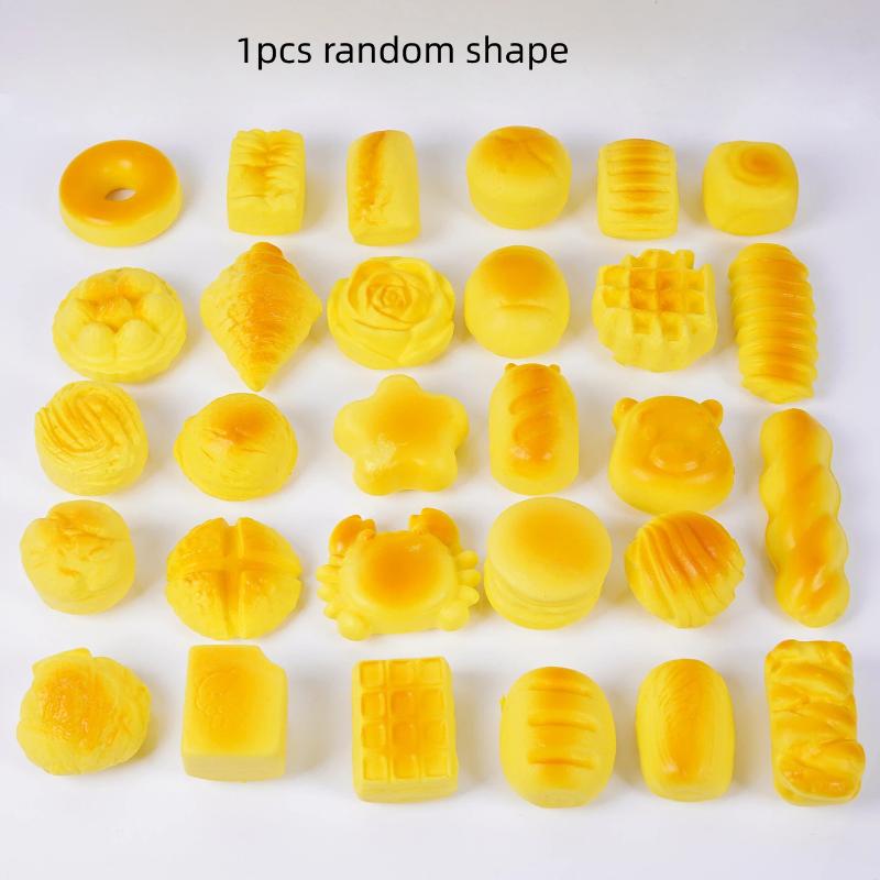 Stretch Squeezing Simulation Bread Squeeze Toy Fake Food Model Simulated Food Breakfast Squeeze Sensory Toys Toast Cake Elastic