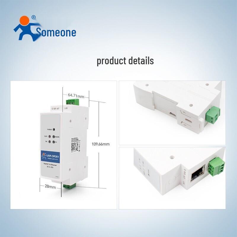 USR-DR301 RS232 til Ethernet seriell server