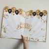 Großes Geburtstagsgästebuch Grußkarte für Männer Frauen, Schwarz Gold Alles Gute zum Geburtstag Gästeschildbuch für Geburtstagsfeier Zubehör